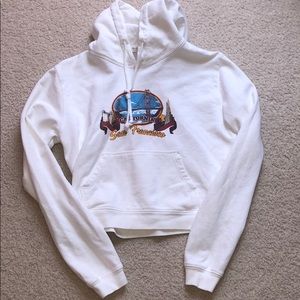 White Brandy Melville Cropped Hoodie